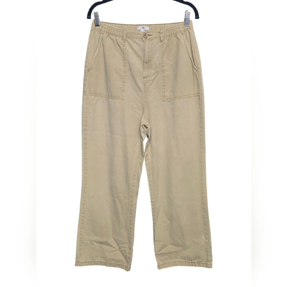 BP. Wide-Leg Elastic Waist Khaki Pants Sz M